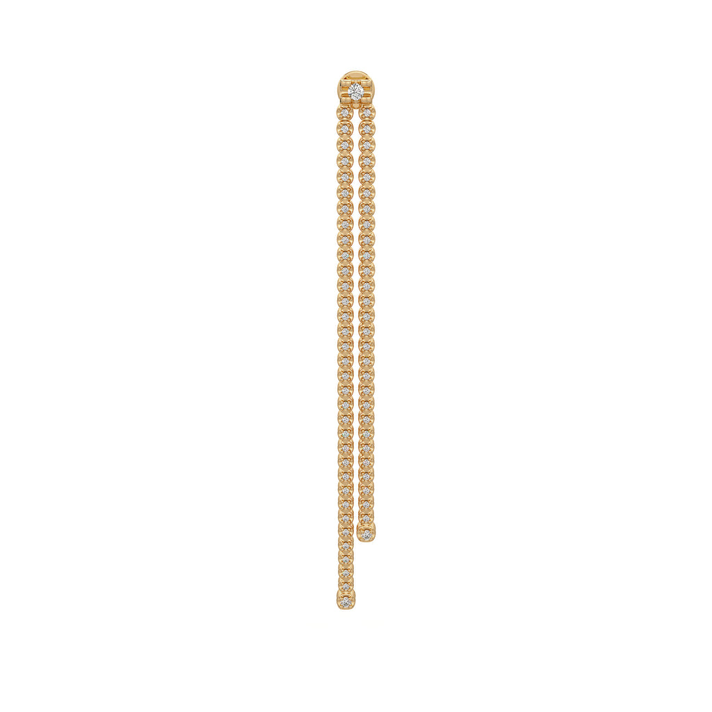 Long Drop Tennis Diamond Earrings in 18ct Yellow Gold 0.90ct