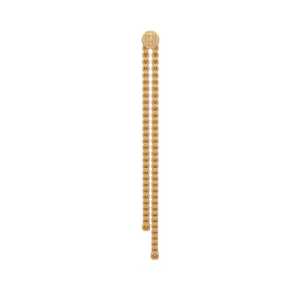 Long Drop Tennis Diamond Earrings in 18ct Yellow Gold 0.90ct