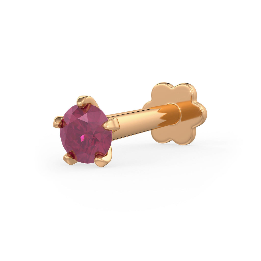 Ruby Passion Nose Stud in 18K Rose Gold