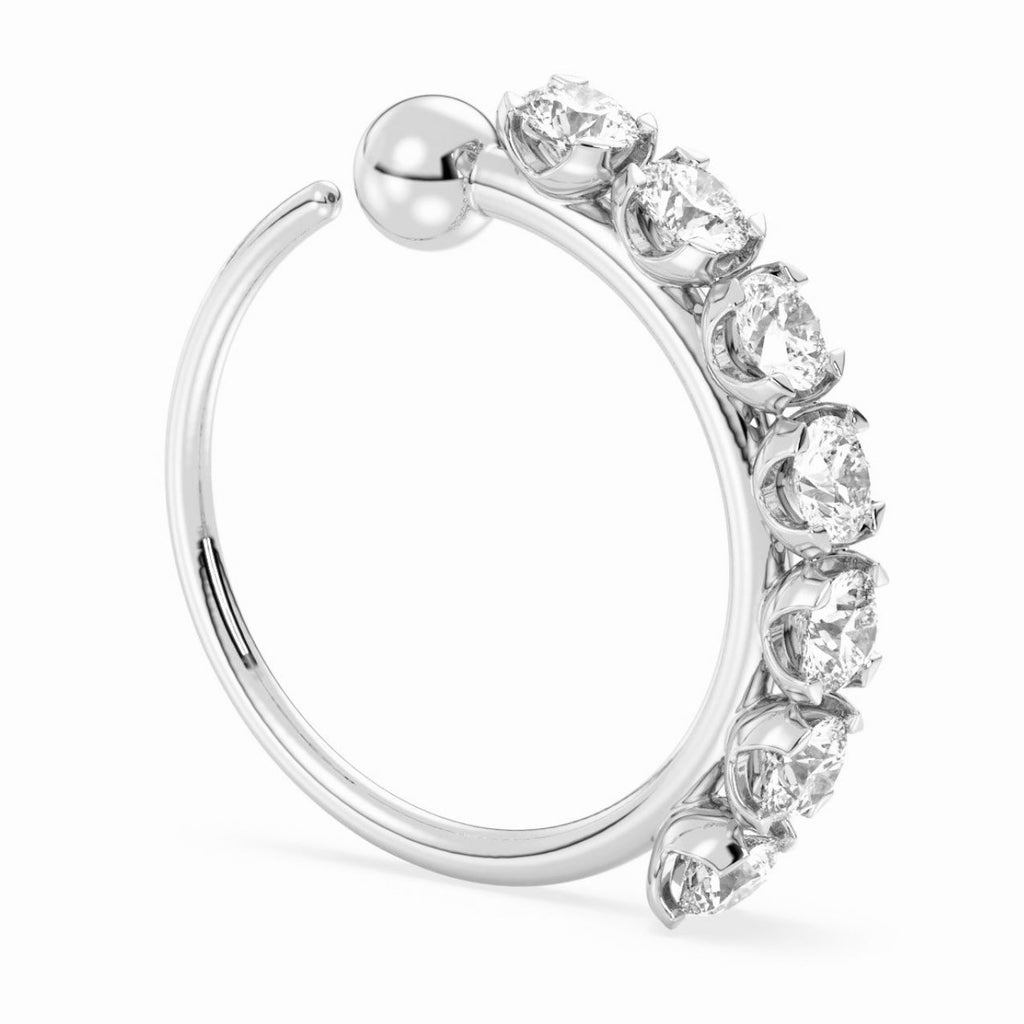 0.28ct Eternity Diamond Nose Hoop | Secure Clicker Design