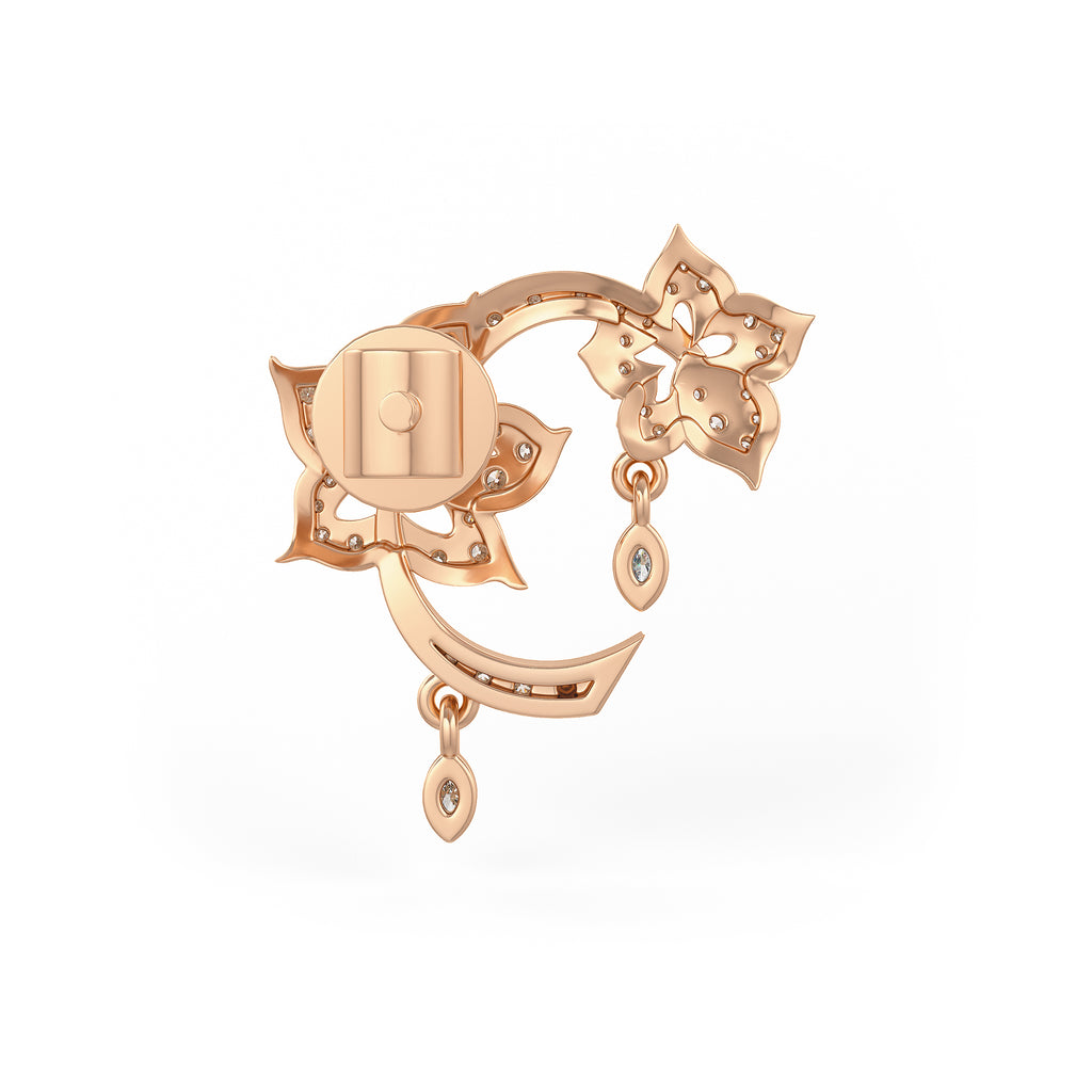 18ct Rose Gold Diamond Earrings 0.52ct Time Capsule Flower Garden studs with Screwbacks