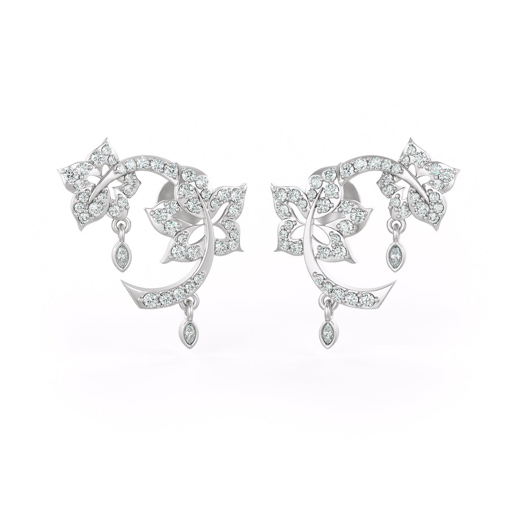 Delicate 0.52ct Diamond Flower Stud Earrings