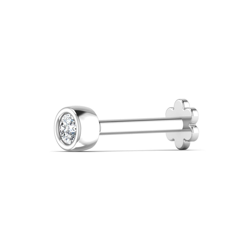 Bezel-Set Solitaire Diamond Nose Stud | 0.06ct VS