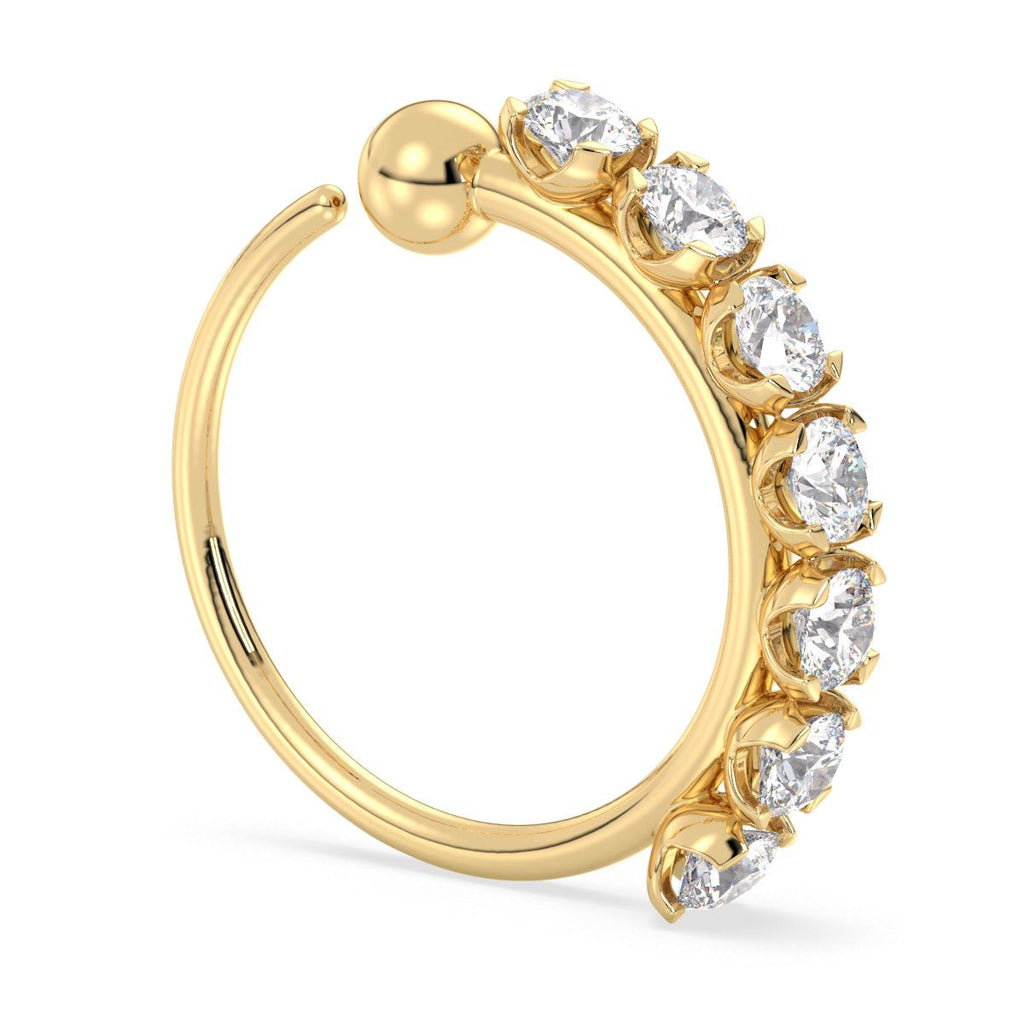 0.28ct Eternity Diamond Nose Hoop in 18K Yellow Gold
