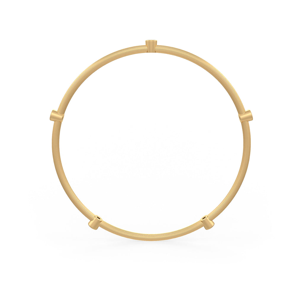 0.51ct Eternity Diamond Bangle Bezel Slip on in 18ct Yellow Gold Brushed pattern