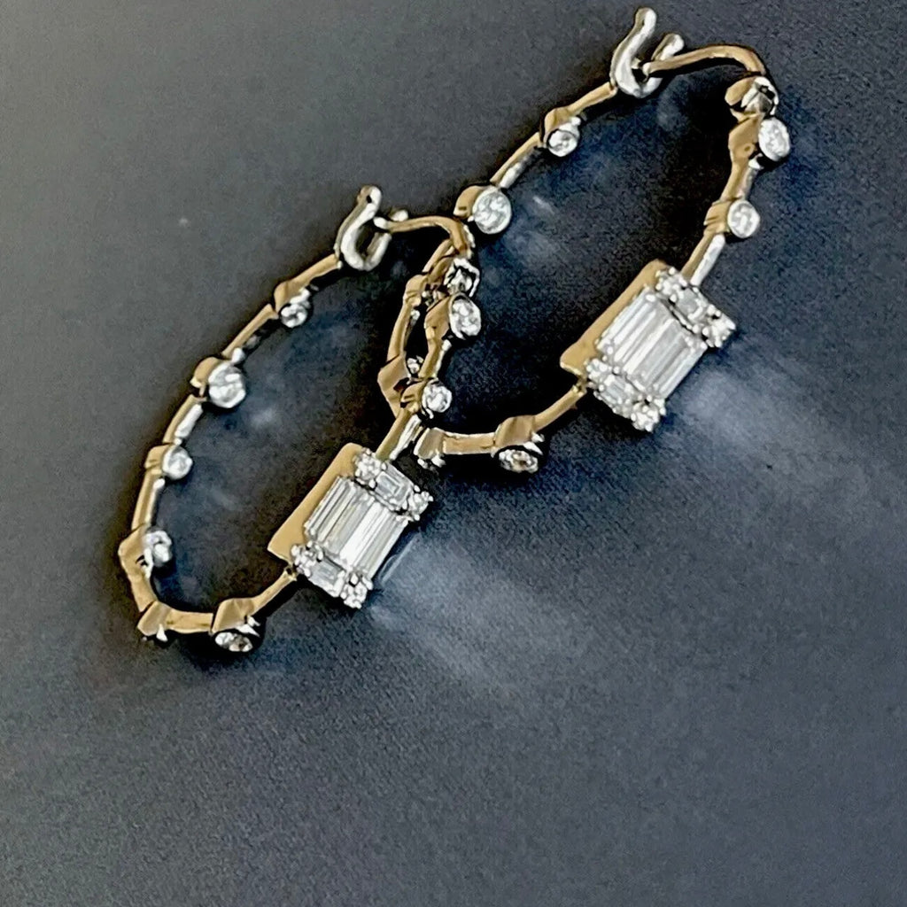 White Gold inside out diamond earrings