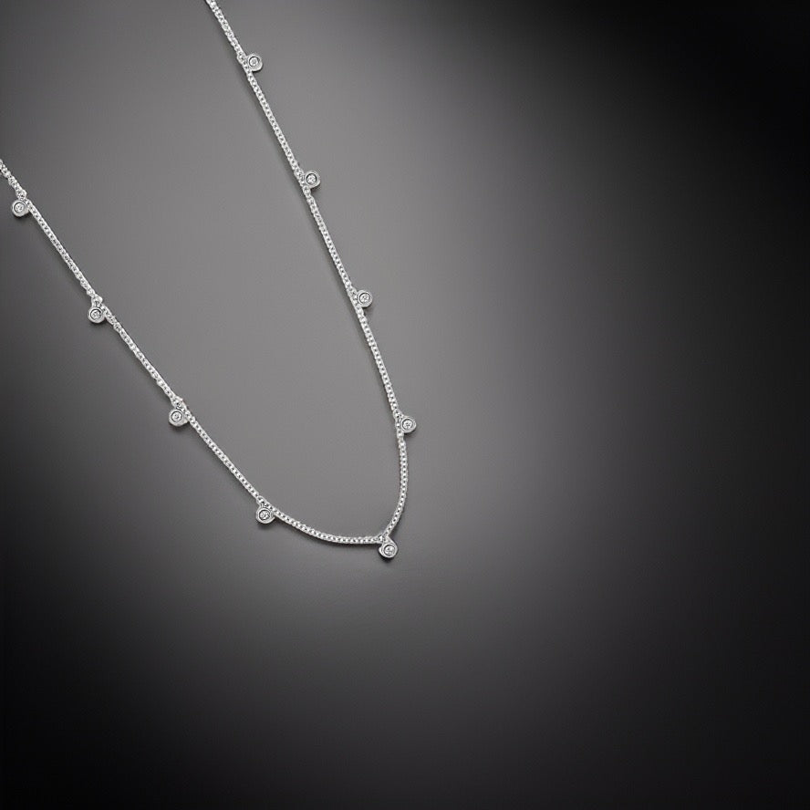 DIAMOND By The Inch RUBOVER NECKLACE IN 18CT WHITE GOLD