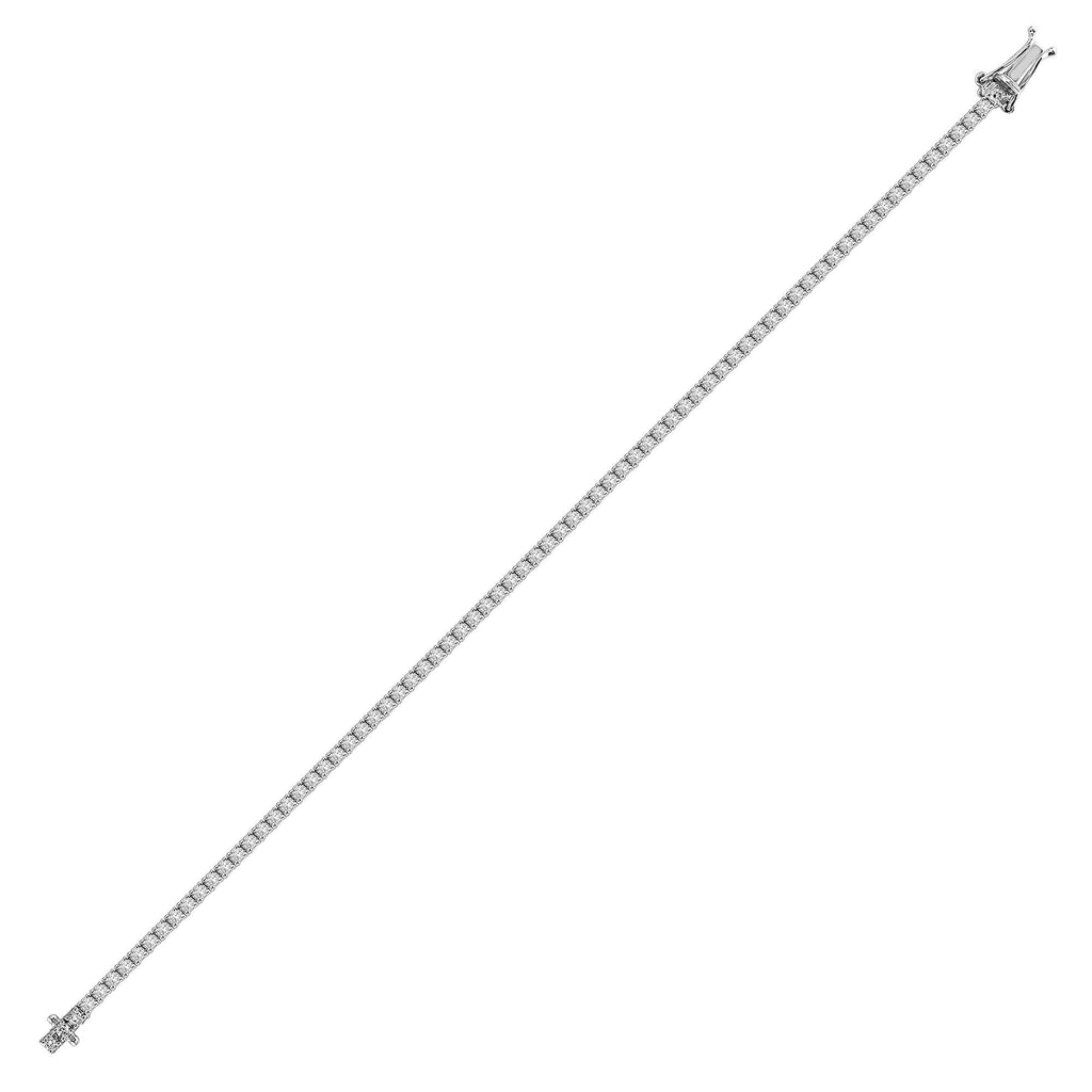 18ct White Gold 1.03ct Diamond Claw Set Tennis Bracelet