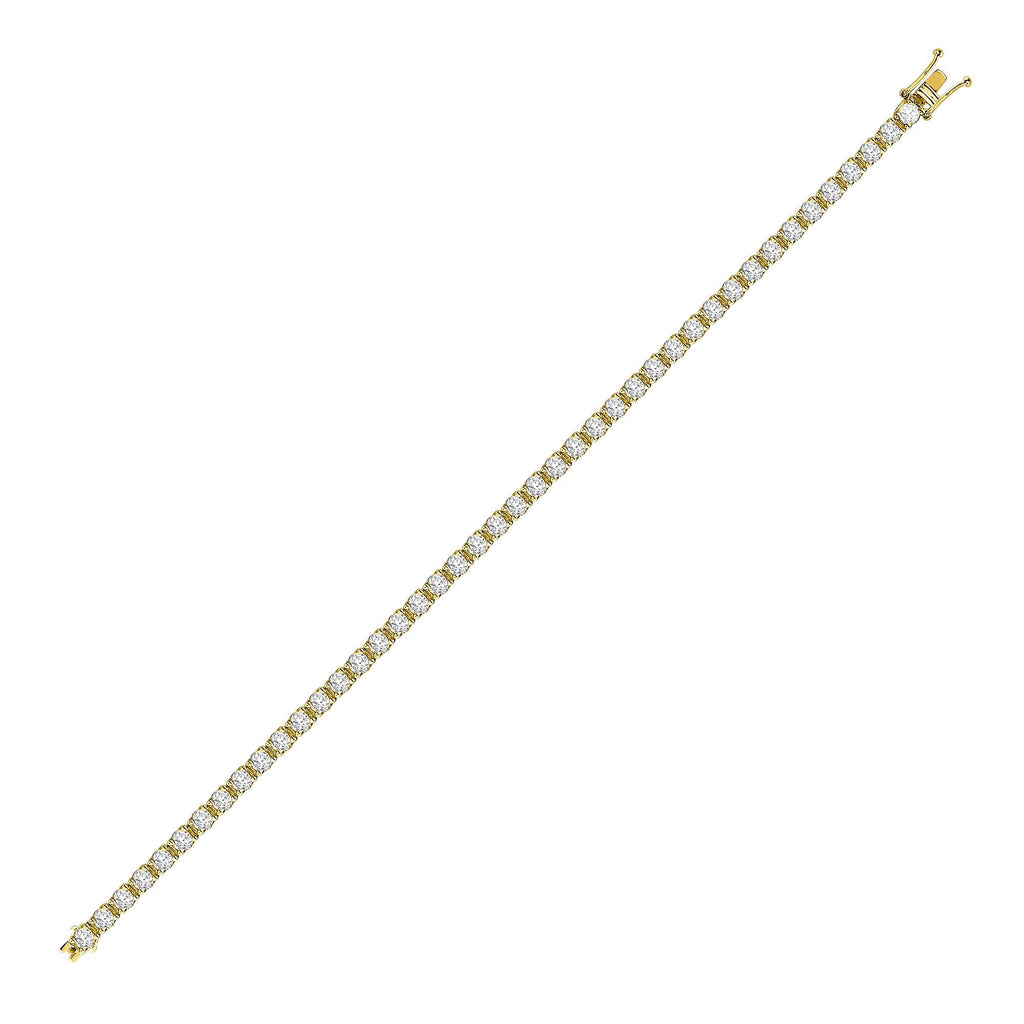 1ct Yellow Gold Diamond Tennis Bracelet