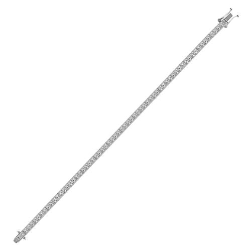18ct White Gold 4ct Princess Cut Tennis Bracelet