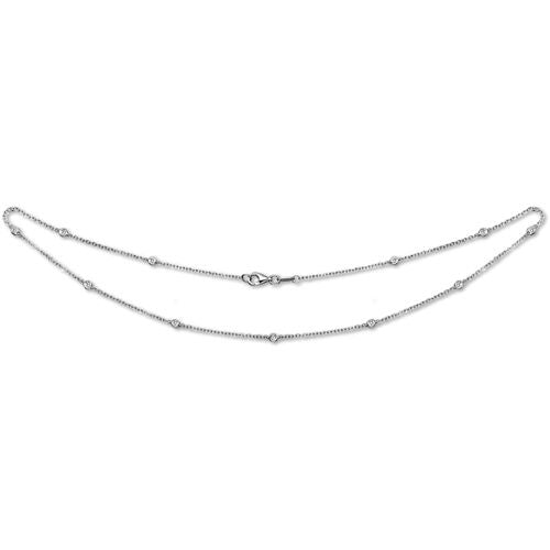 18ct White Gold Diamond Chain Necklace 0.55ct by the yard 20 inch