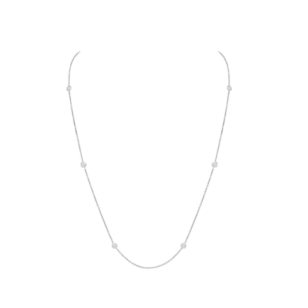 18ct White 0.50ct Diamonds By The Inch Chain - 24" + 1" Extender