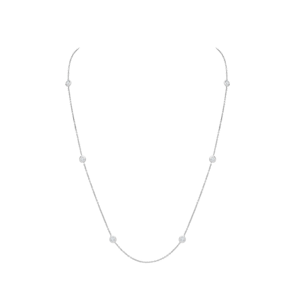 18ct White 1ct Diamonds By The Inch Chain - 24" + 1" Extender