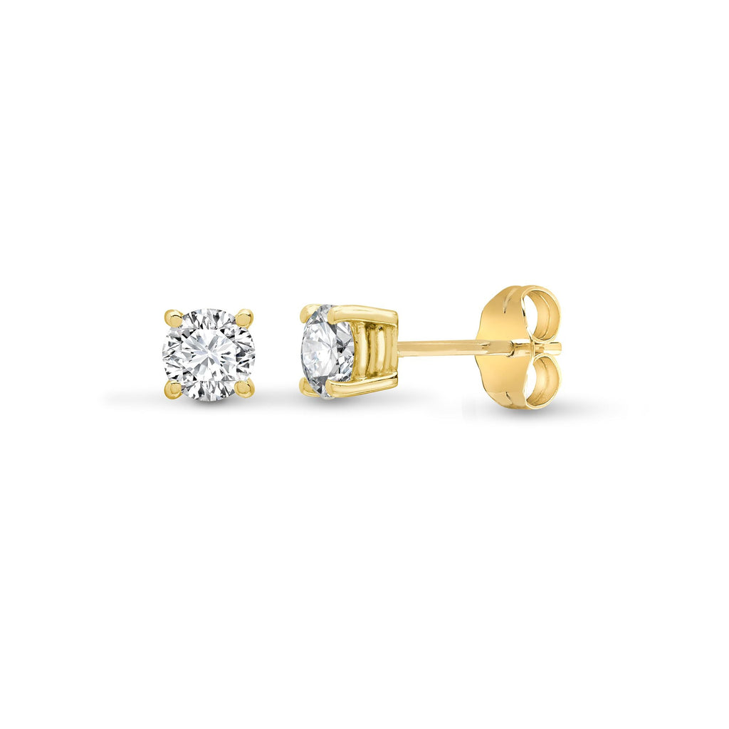 18ct Yellow Gold 1ct Claw set Earrings