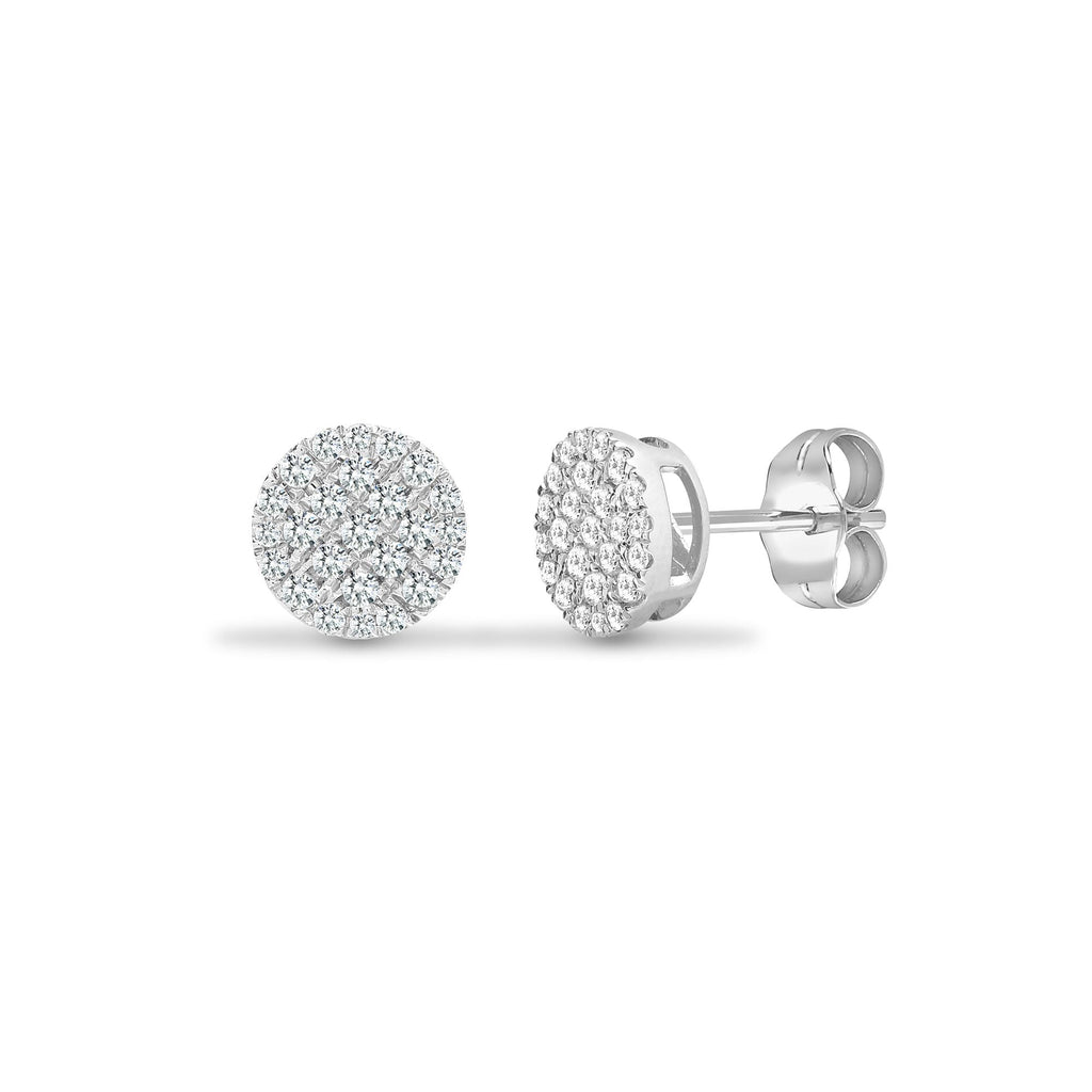 18ct White 0.50ct Diamond Cluster Earrings