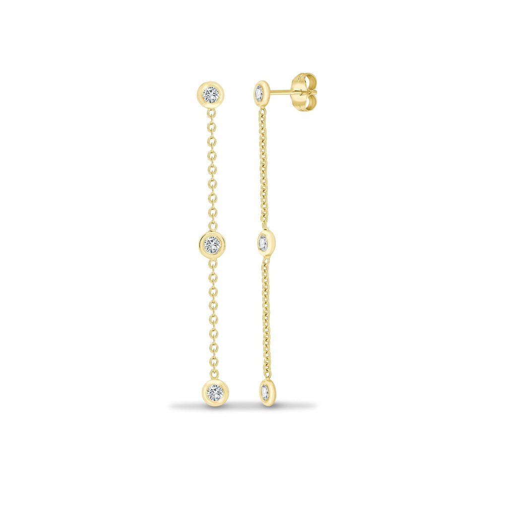18ct Yellow 0.26ct Diamonds By The Yard Drop Earrings