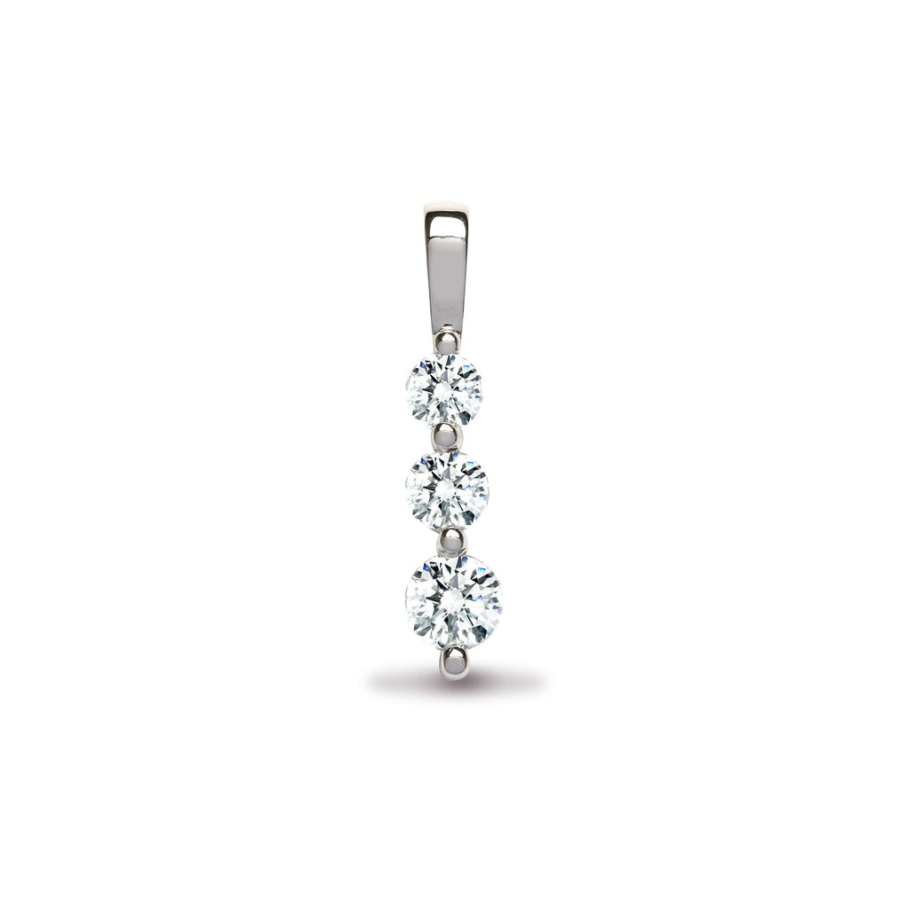 18ct White Gold Diamond Trilogy Pendant