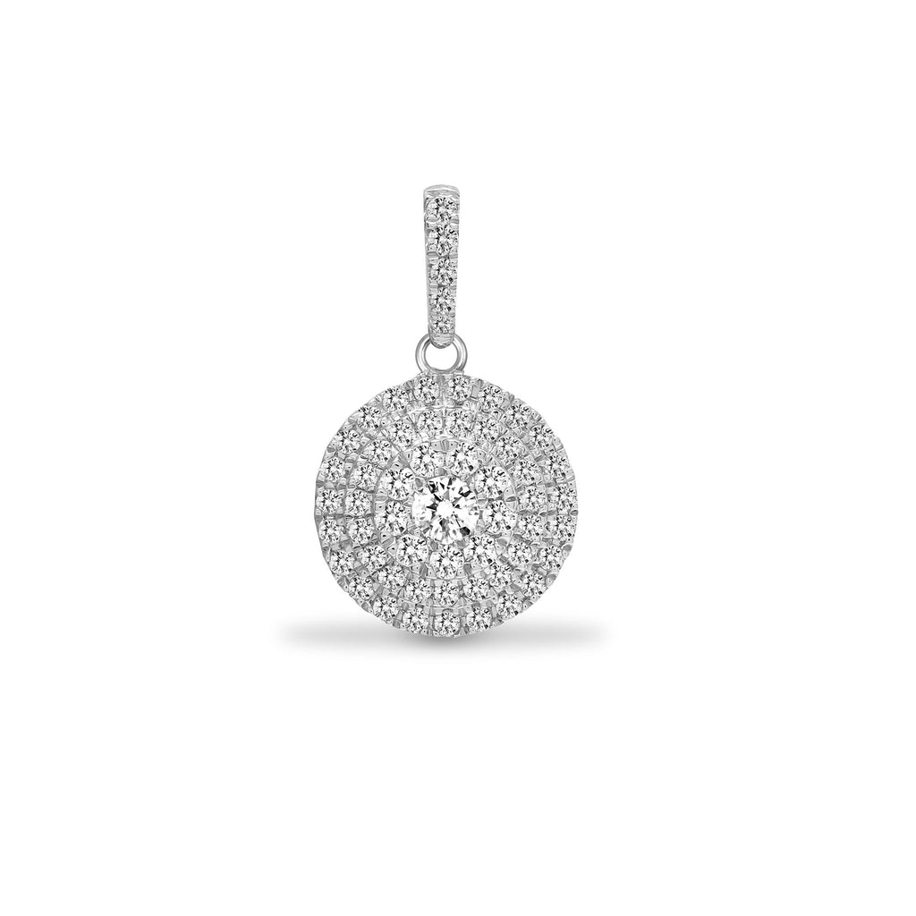 18ct White 0.73ct Diamond Looped Bale Cluster Pendant