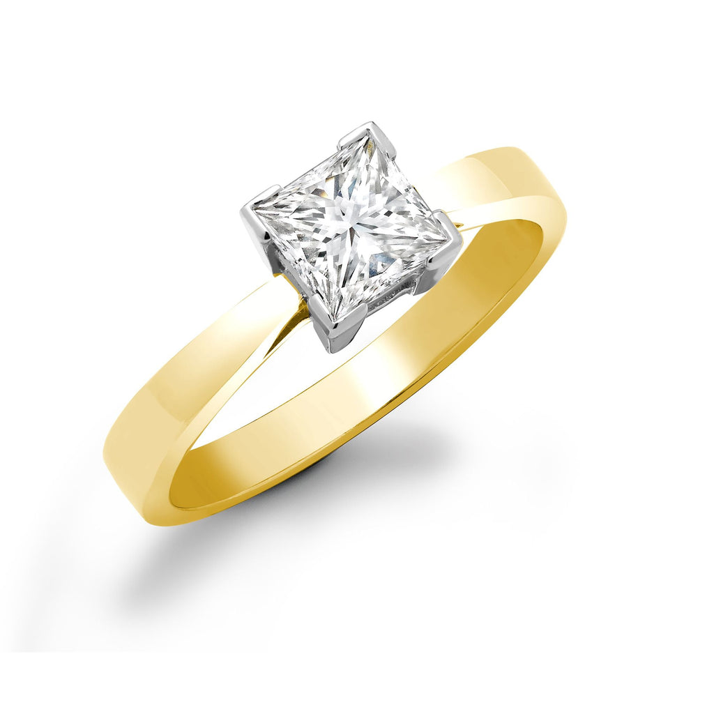 18ct Yellow Gold 75pts Princess Cut Ring