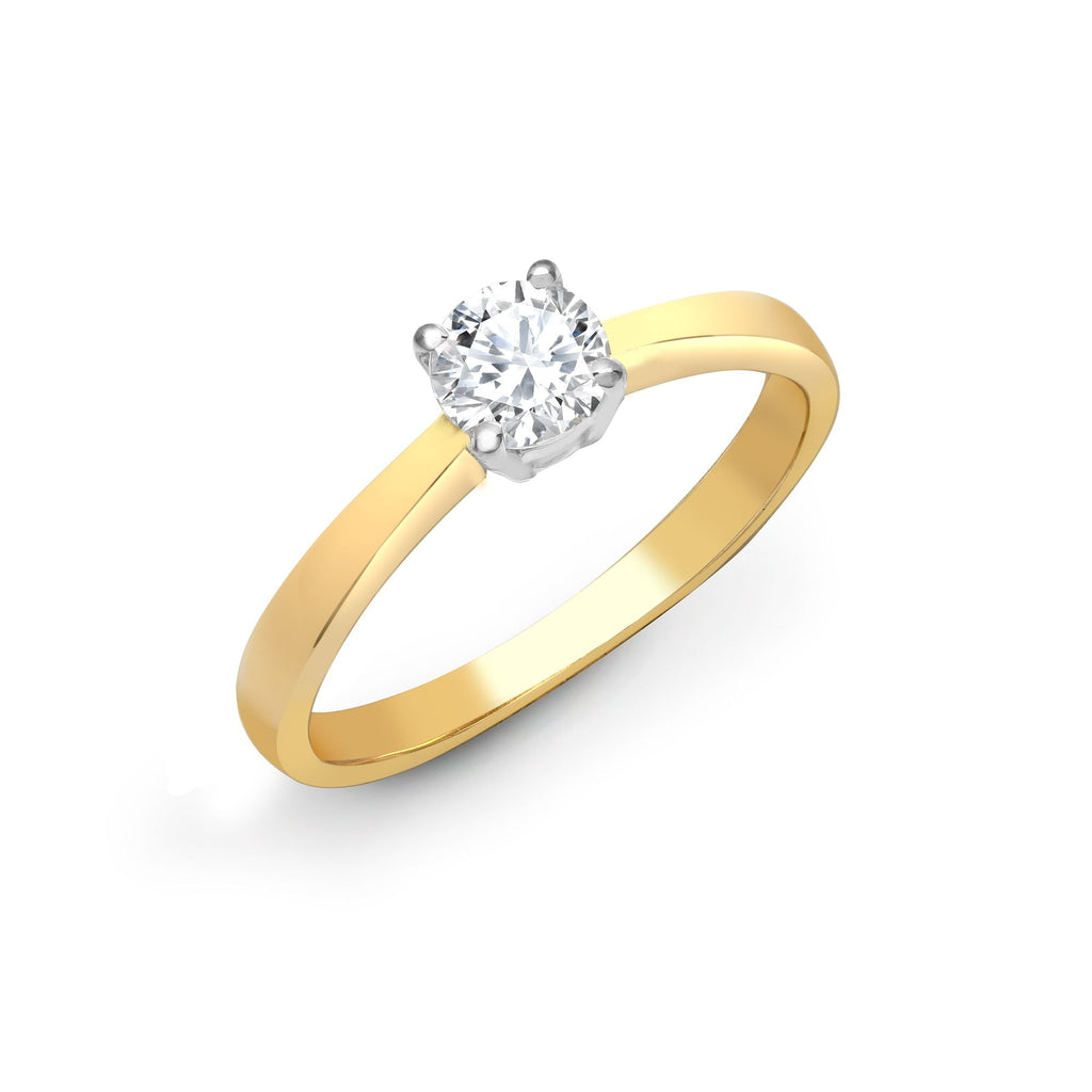 18ct Yellow Gold 25pts Solitaire Diamond Ring