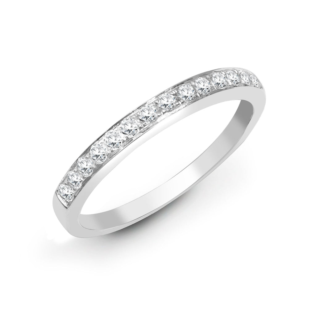 18ct White 0.50ct Pave Set Diamond 1\2 Eternity Ring