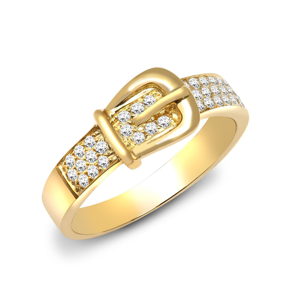 18ct Yellow 0.34ct Diamond Buckle Ring