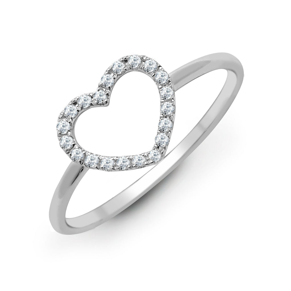 18ct White 0.14ct Diamond Heart Ring