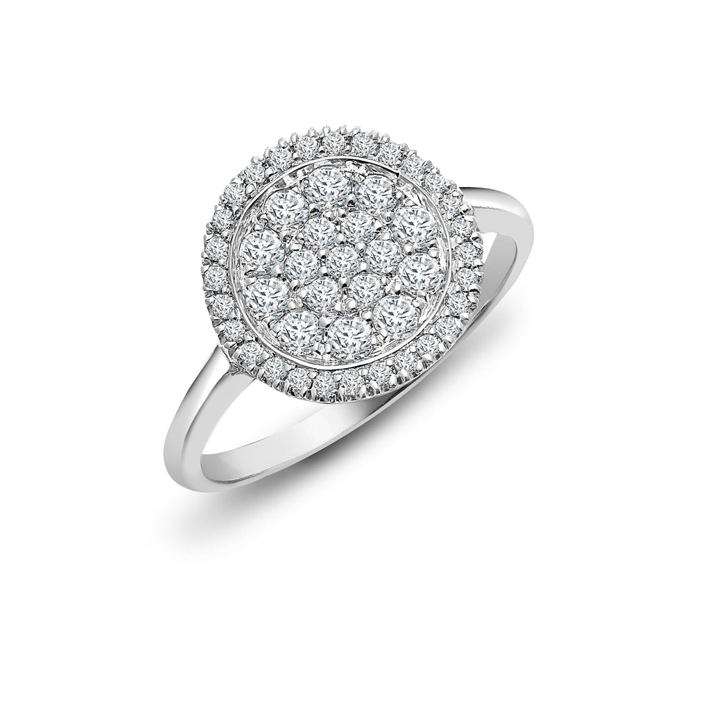 18ct White 0.55ct Diamond Cluster Circle Ring