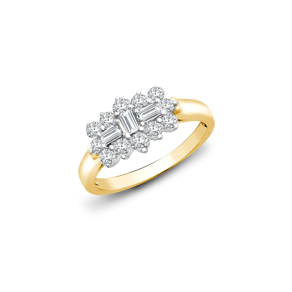 18ct Yellow & White 0.50ct Diamond Boat Ring