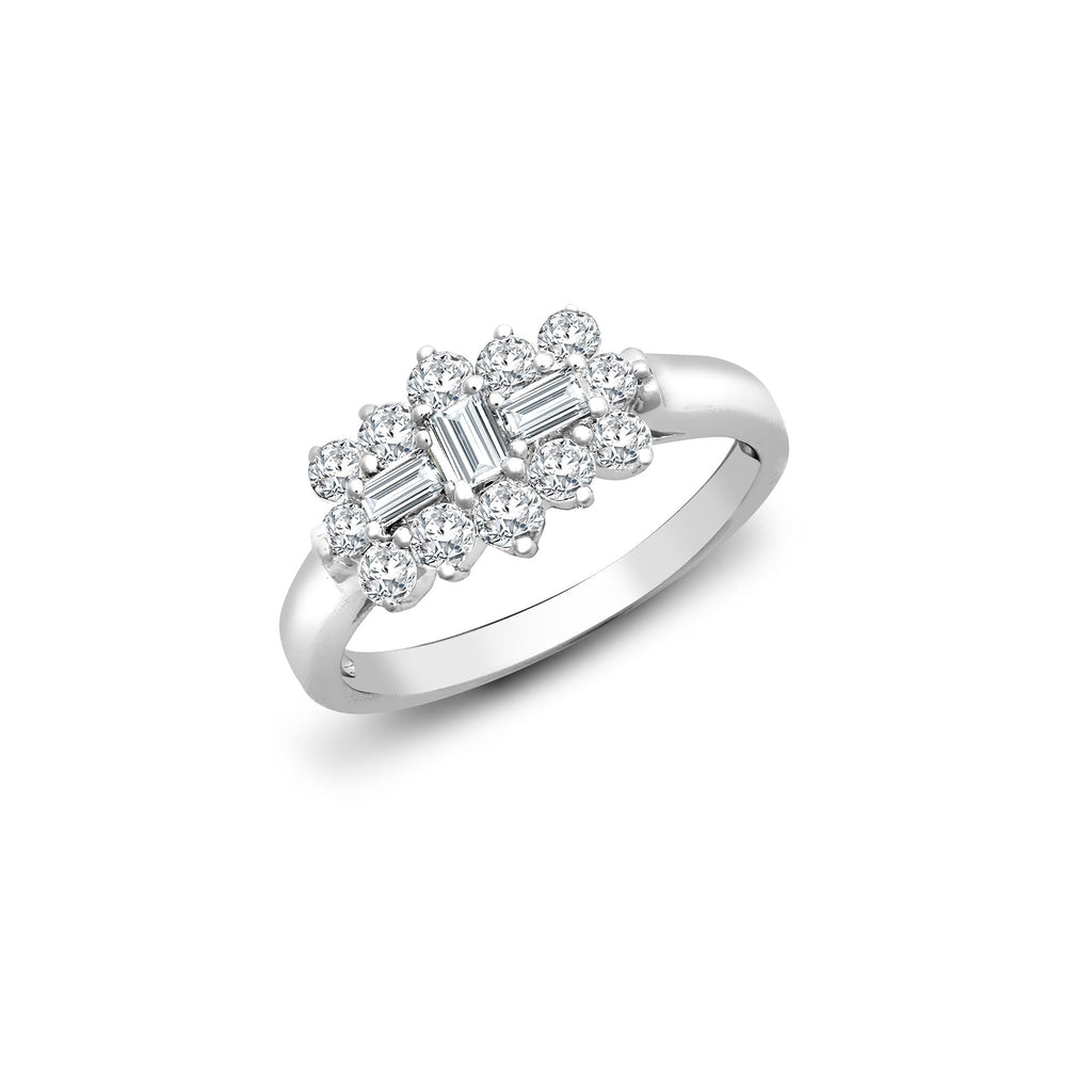 18ct White 0.50ct Diamond Boat Ring