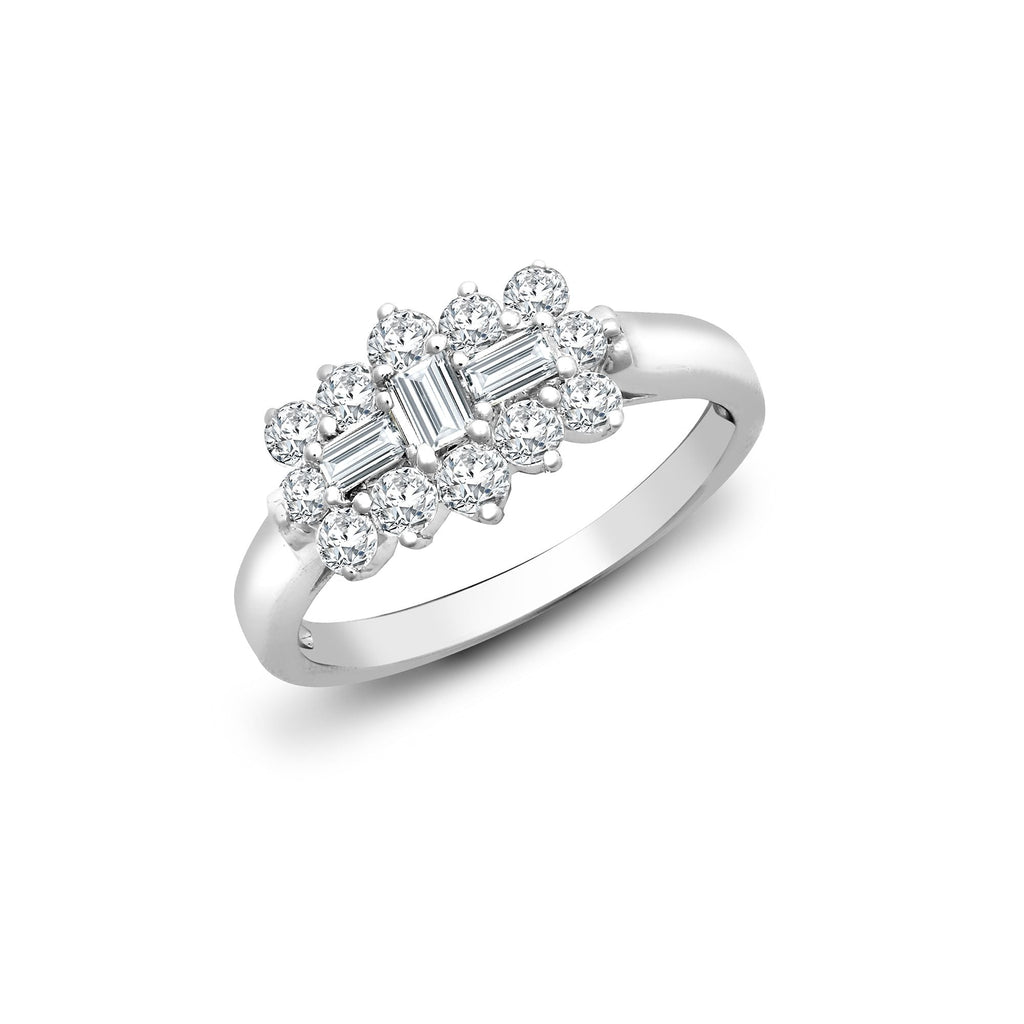 18ct White 1ct Diamond Boat Ring