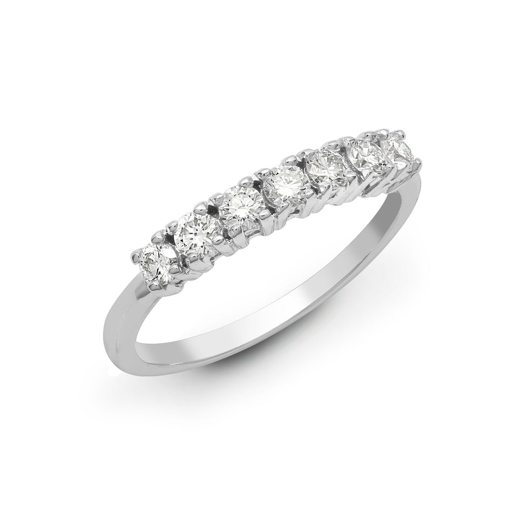 18ct White 1.25ct Diamond 7 stone 1/2 Eternity Ring