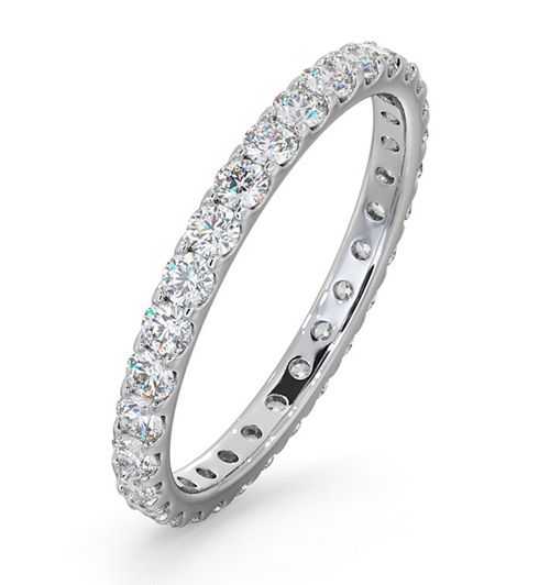 18ct White Gold Claw Set Full Eternity Ring Diamond 1.00ct H Si
