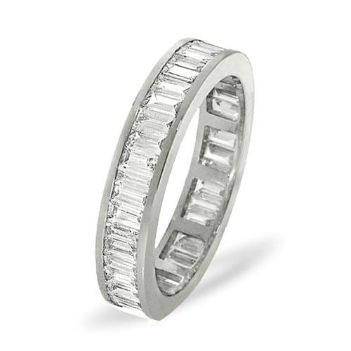 18ct White Gold Channel Set Full Eternity Ring Baguette Diamond 1.00ct H Si