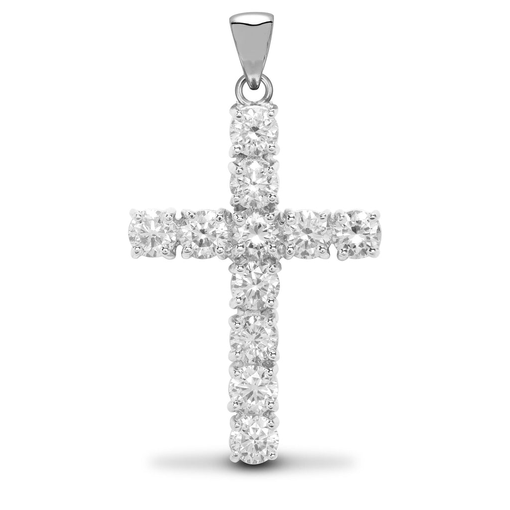 18ct White Gold Diamond Cross