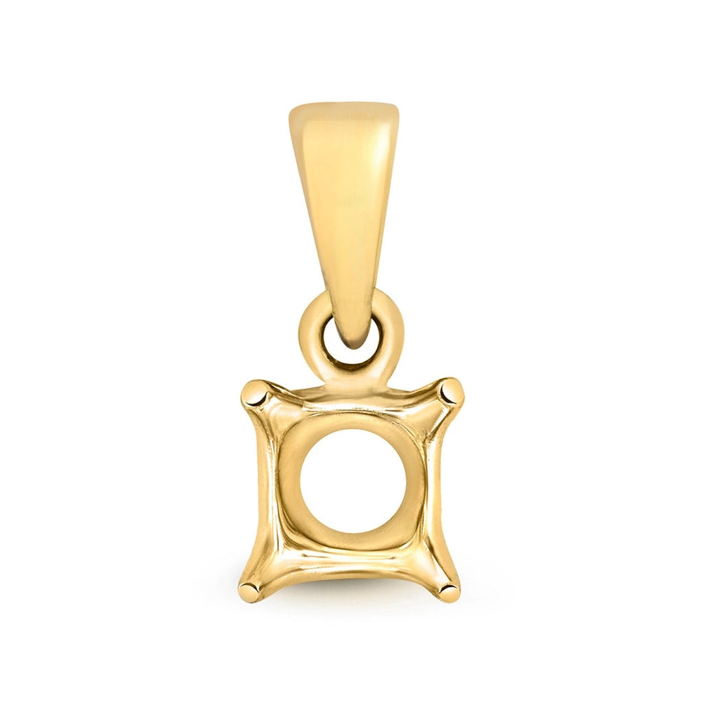18ct Yellow Gold Pendant Mount 1.25ct 4 prong