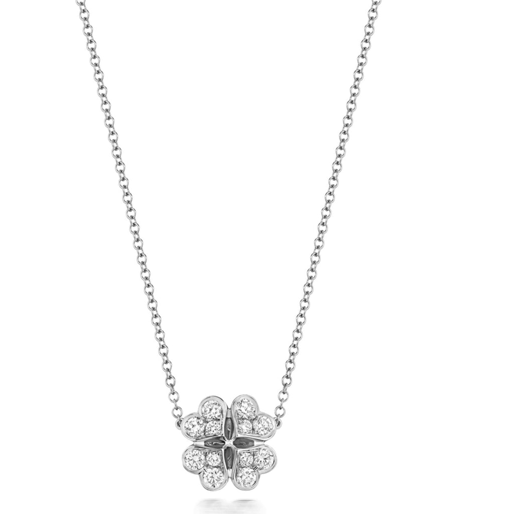 DIAMOND CLOVER NECKLACE IN 18CT ROSE GOLD