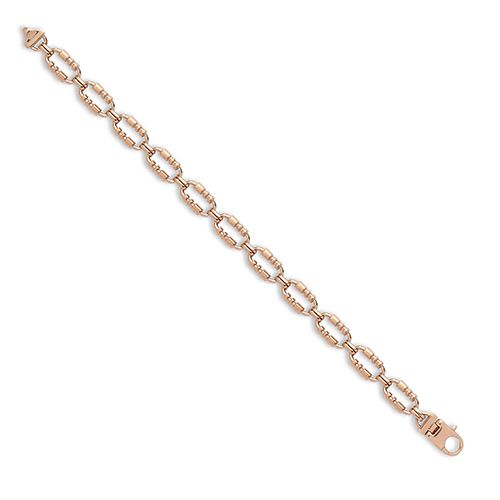 18ct Rose Solid Rectangular Link Chain Chain