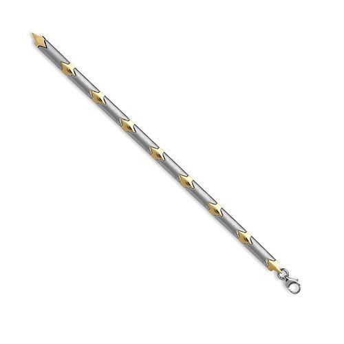 18ct White and Yellow Solid Bi Colour Bracelet