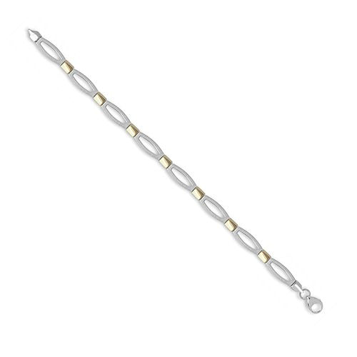 18ct White and Yellow Solid Bi Colour Bracelet