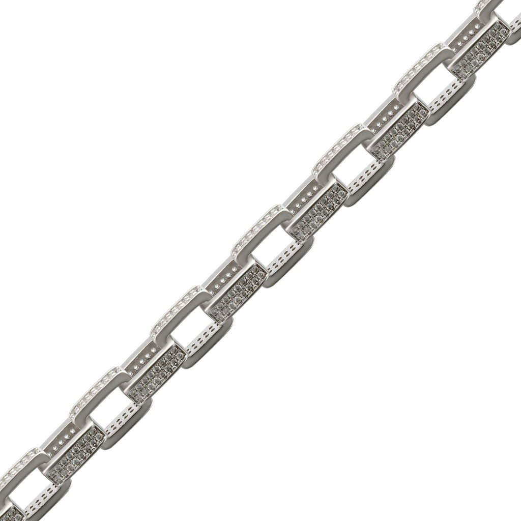 9ct White Gold CZ Set Paper Chain