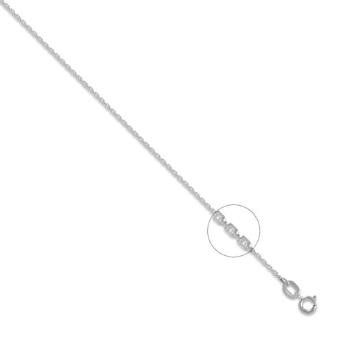 18ct White Gold Concertina Trace 1.1mm Gauge Pendant Chain