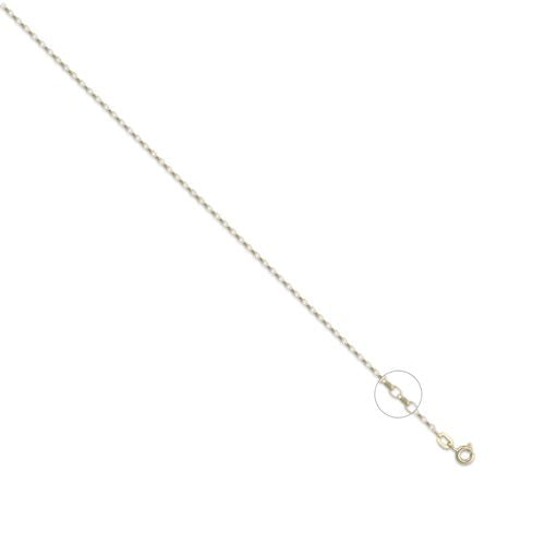18ct Yellow Gold Diamond Cut Belcher 1.3mm Gauge Pendant Chain