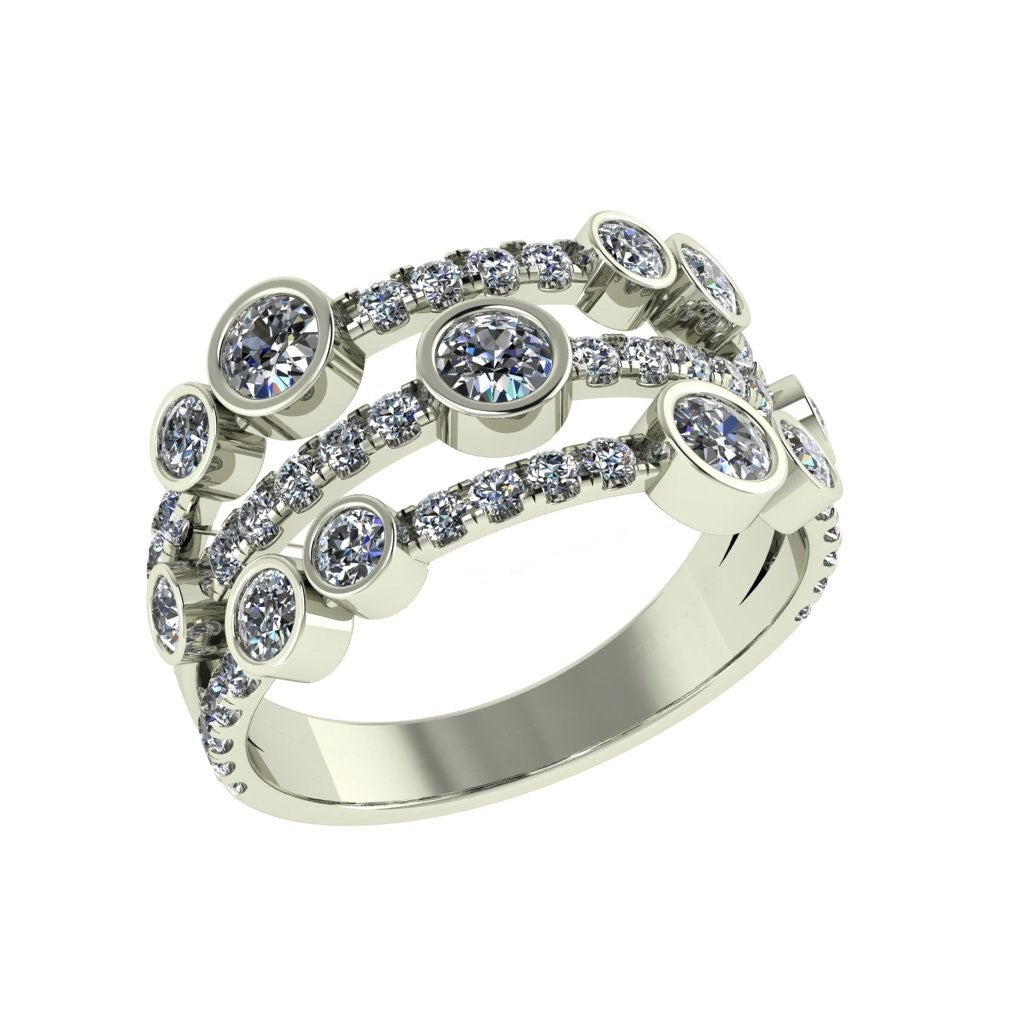 White gold dewdrop diamond ring