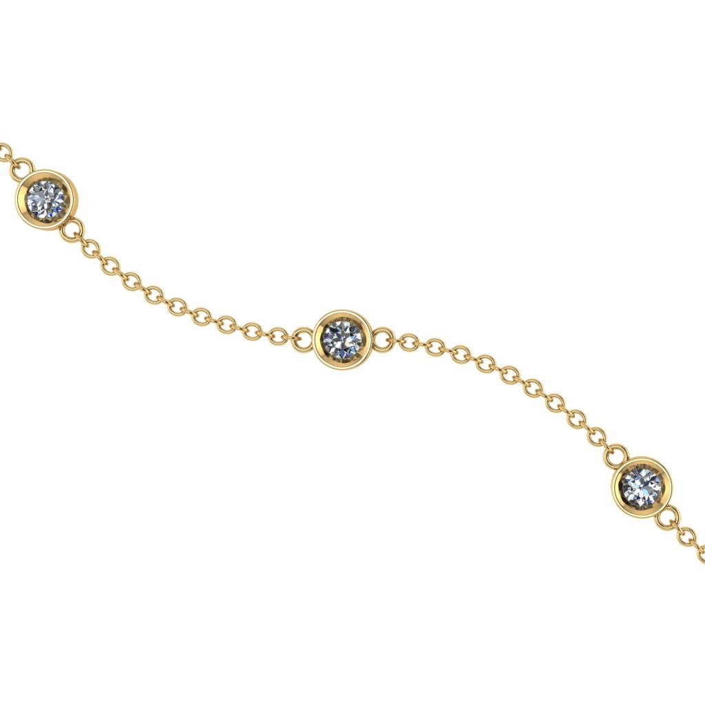 18ct Yellow Gold scatter diamond Bracelet 0.40ct