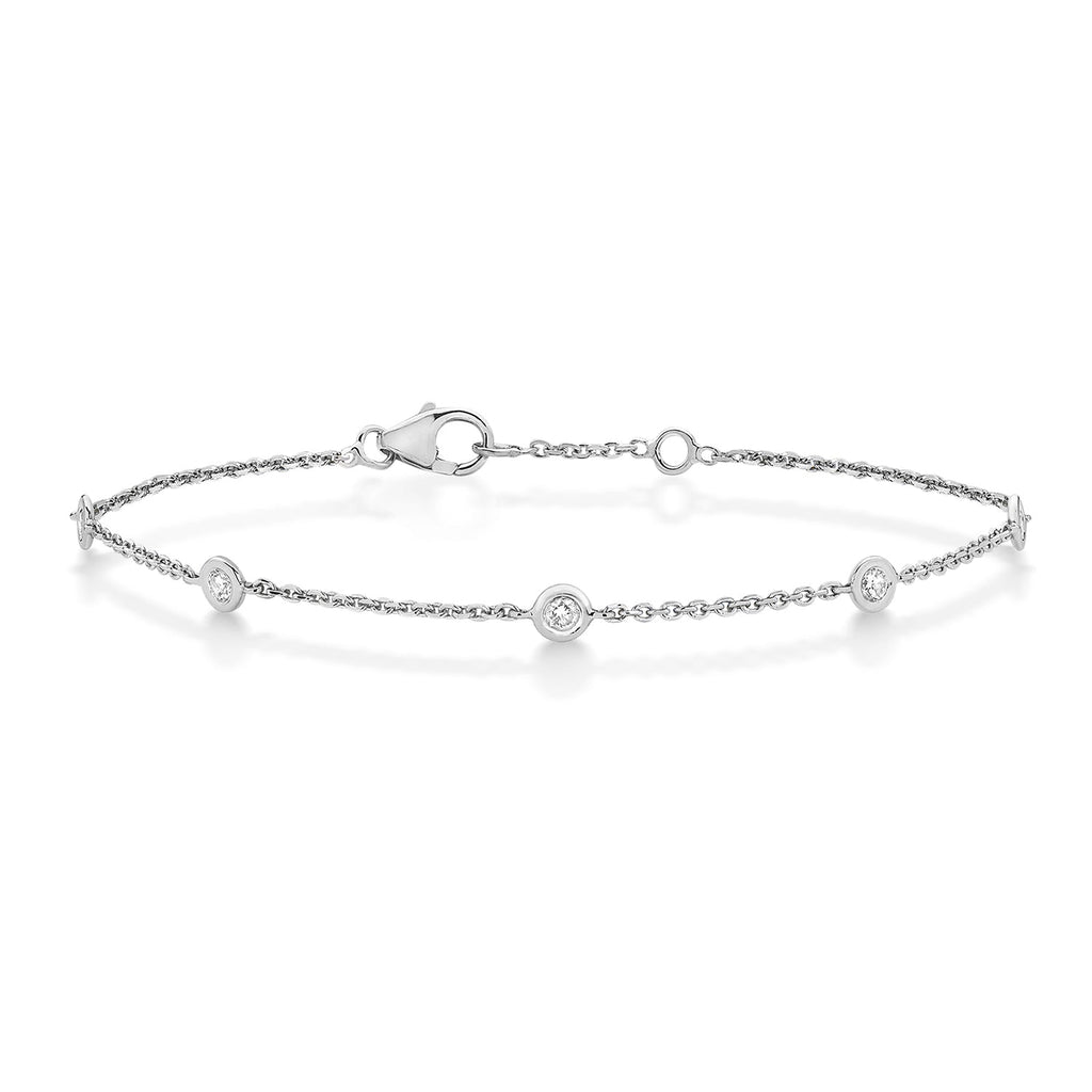 DIAMOND BRACELET Bezel chain by the yard IN 18CT WHITE GOLD