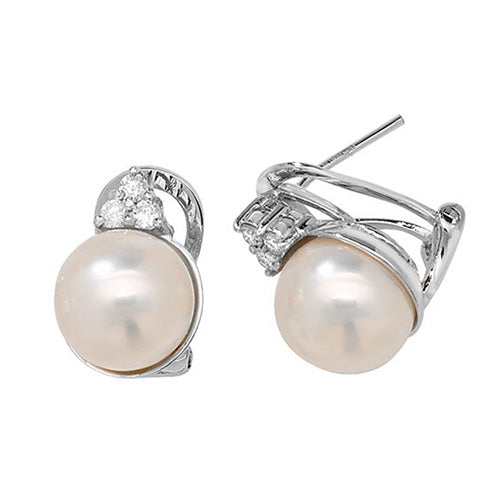 DIAMOND & PEARL DROPS IN 18CT WHITE GOLD