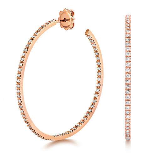 DIAMOND Large HOOPS IN 18CT ROSE GOLD
