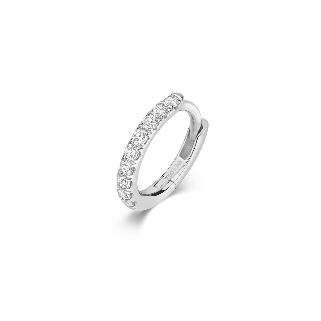 DIAMOND CARTILAGE HOOP IN 18CT WHITE GOLD 8mm