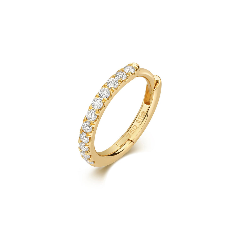 DIAMOND CARTILAGE HOOP IN 18CT GOLD 10mm